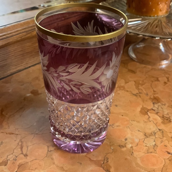 Ebeling & Reuss Amethyst Cut to Clear Crystal Tumbler - Picture 1 of 4